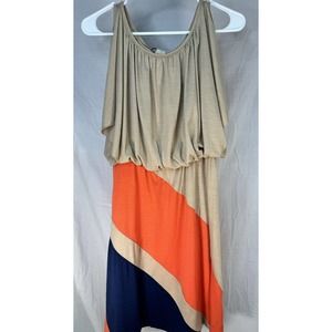 Jonathan Martin Maxi Sleeveless Tan Dress L‎